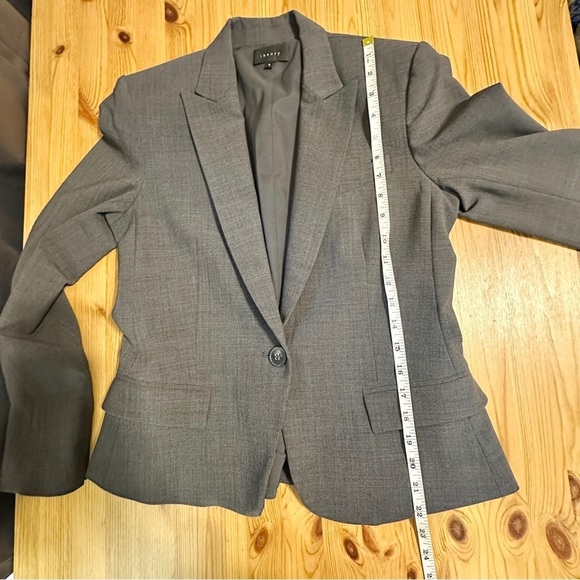 Theory Wool Blend Grey Single Button Blazer Jacket Academia Preppy Women’s 6 - Picture 15 of 16